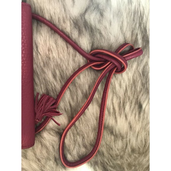 FOSSIL Sophia Wallet Crossbody Purse Pink Raspberry Wine Leather - Picture 8 of 8